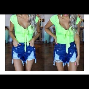 Neon Yellow Milk Maid Bodysuit - NEW